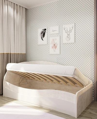 Кровать односпальная P901 с подъемным механизмом, 90x190