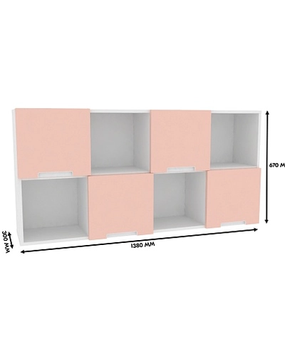 Антресоль над столом, фасады в эмали LE309