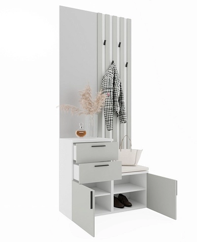 Тумба с зеркалом и крючками L423