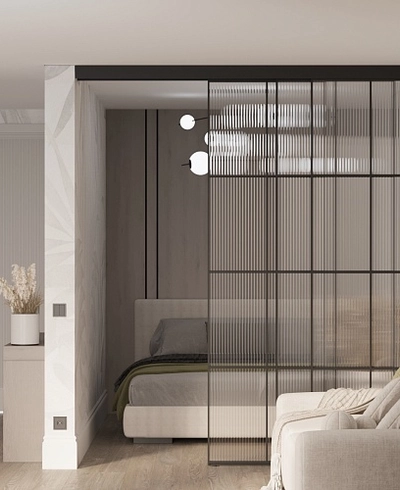 Раздвижная перегородка-купе, стекло Мору GRACE 13