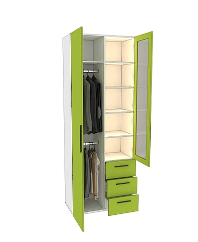 Шкаф комбинированный со стеклом с подсветкой L215S L/R