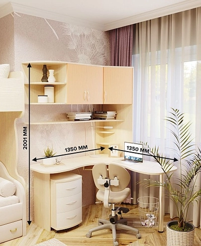 Рабочая зона со столом с надставкой Палермо