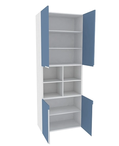 Шкаф книжный с нишей, фасады в эмали LE216