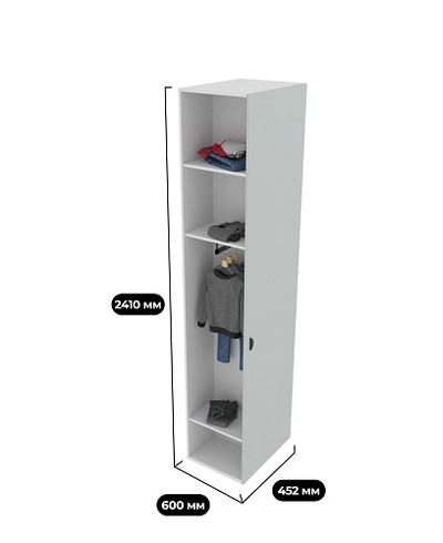 Стеллаж завершающий угловой L242.1-44