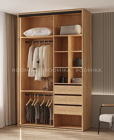 Шкаф-купе ХG160.60-1, профиль INTEGRO, фасад МДФ/стекло прозрачное