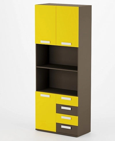 Шкаф двухдверный, фасад комбинированный E213 L/R