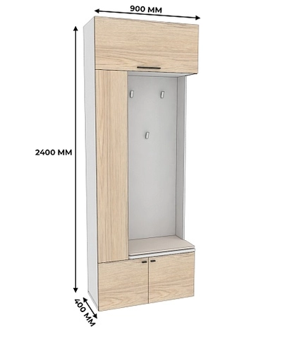 Секция с вешалкой и полками L409 L/R