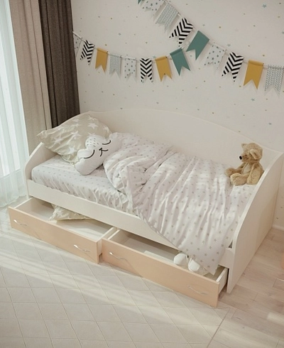 Кровать односпальная с ящиками P902N, 90x190