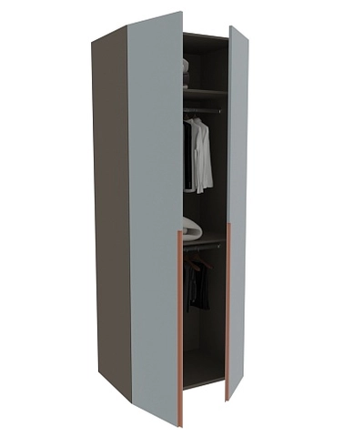 Шкаф двухдверный глубокий, фасады в эмали LE210.60-1