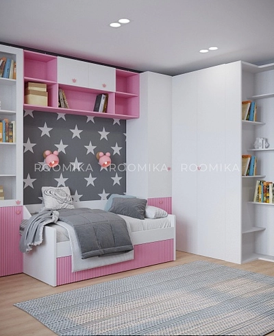 Шкаф однодверный с ящиками, фасады в эмали LE223