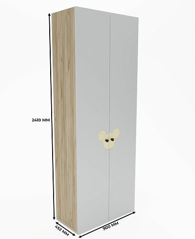 Шкаф двухдверный узкий, фасады в эмали LE210.44-1