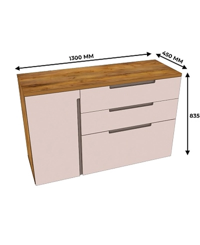 Комод с фрезерованными фасадами в эмали LE706 L/R