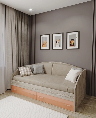 Кровать односпальная с ящиками P902N, 90x190