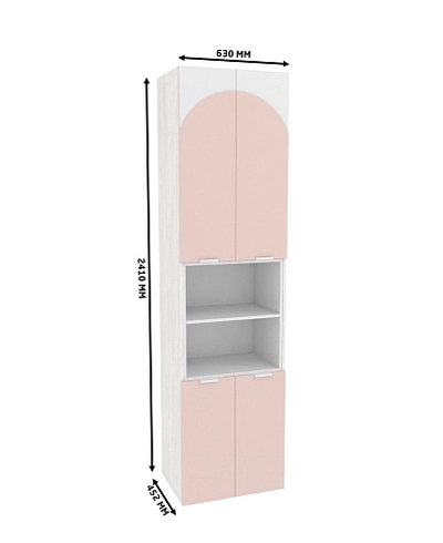 Шкаф книжный с нишей, фасады в эмали LE228.44