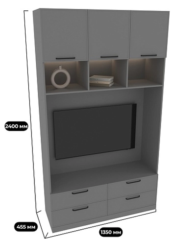 Шкаф с нишей под ТВ с подсветкой A414