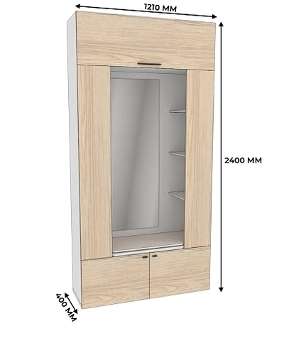 Секция с зеркалом и полками L408