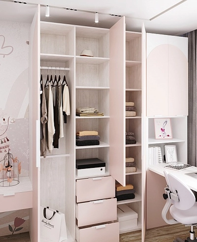 Розовая комната для девочки подростка Лацио 105