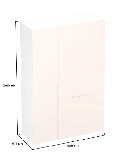 Шкаф двухдверный с фальш-стенкой и раздвижжными дверьми, фасады в эмали LE205 L/R