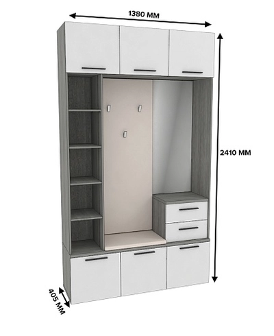 Секция с вешалкой и стеллажом LG-416