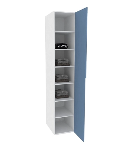 Шкаф однодверный с полками глубокий, фасады в эмали LE220.60-4