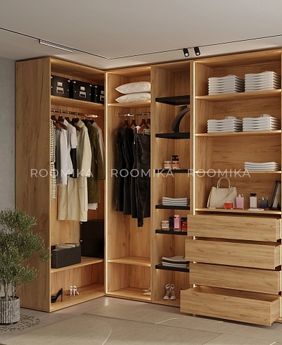 Гардеробная система без фасадов Элементис 5