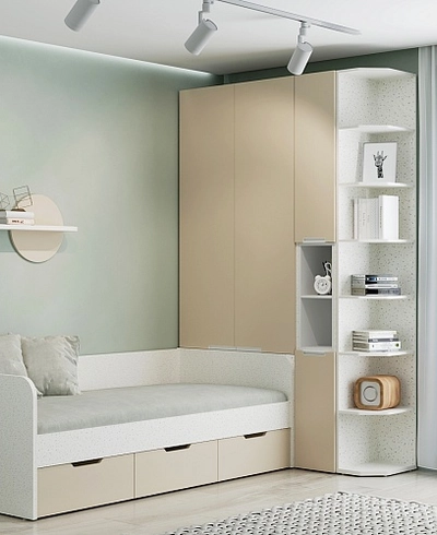 Шкаф двухдверный с фальш-панелью, фасады в эмали LE212.4-90