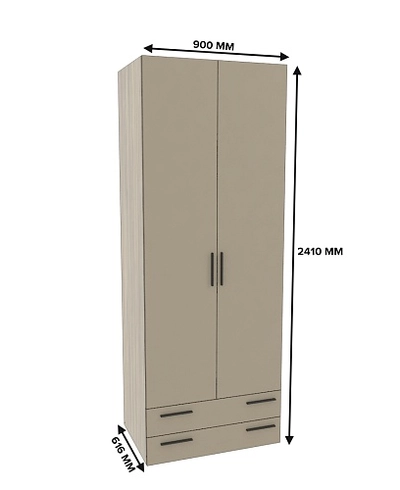 Шкаф двухдверный с ящиками глубокий L211.60