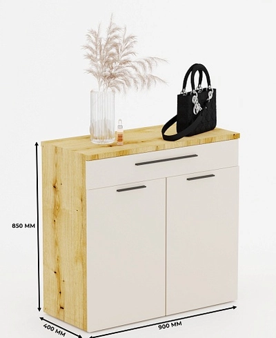 Тумба широкая 2 дверная с ящиком L876