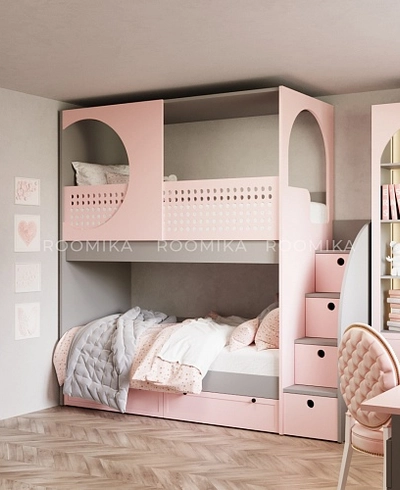 Кровать двухъярусная с крышей A915, 90x200  L/R