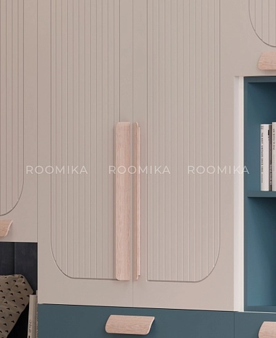 Шкаф-пенал с нишей, фрезерованные фасады в эмали LE221.40