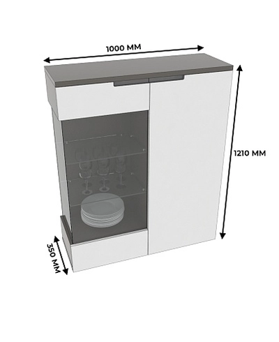 Шкаф напольный, фасады в эмали LE-202 L/R