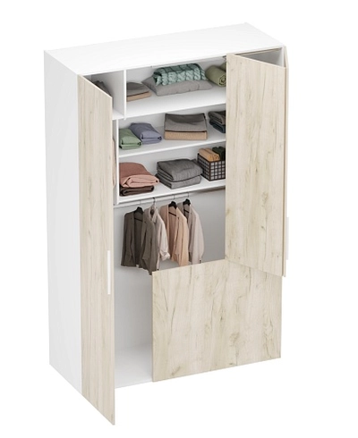 Шкаф двухдверный с фальш-стенкой и раздвижжными дверьми L205 L/R