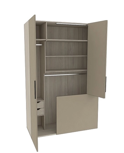 Шкаф двухдверный с фальш-стенкой и раздвижжными дверьми L205 L/R