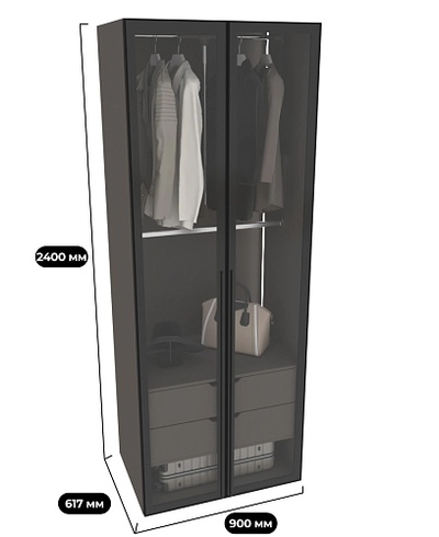 Шкаф для спальни с двумя ящиками с подсветкой R210.60-6