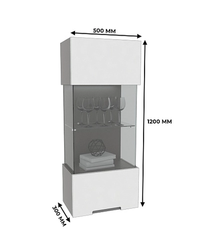 Шкаф навесной с подсветкой, фасады в эмали LE-350