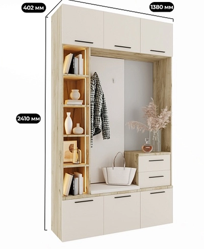 Секция с вешалкой и стеллажом L416