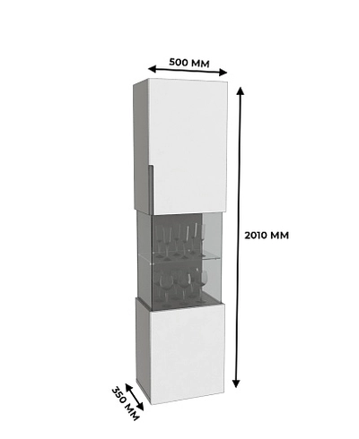 Шкаф напольный, фасады в эмали LE-225 L/R