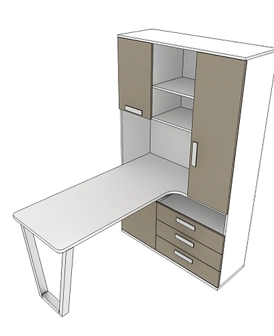 Шкаф со встроенным столом шириной 1154мм E407 L/R