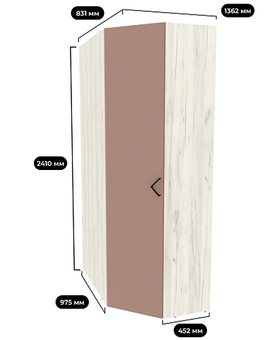 Шкаф угловой с подсветкой LG209.44 L/R