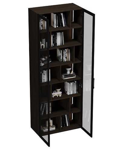 Шкаф-стеллаж со стеклянными фасадами с подсветкой R212