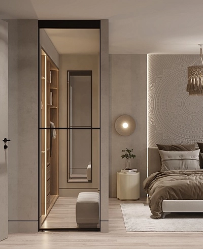 Составная перегородка из стекла для спальни GRACE 5