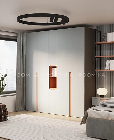 Шкаф двухдверный с узкими ящиками, фасады в эмали LE210.60-2