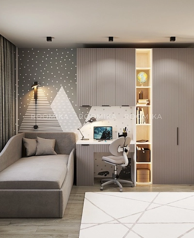 Шкаф двухдверный узкий с фрезерованными фасадами LE210.44-4