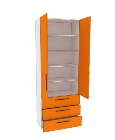 Шкаф книжный/для одежды с тремя ящиками L213