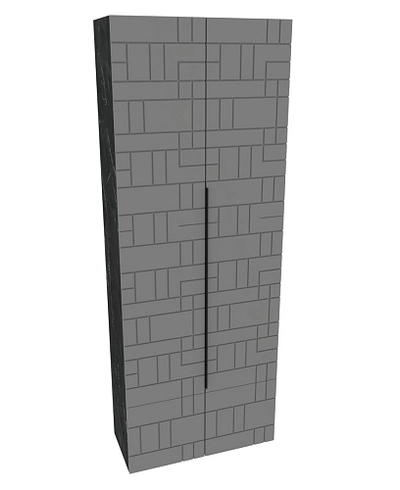 Шкаф для прихожей, фрезерованные фасады в эмали LE422