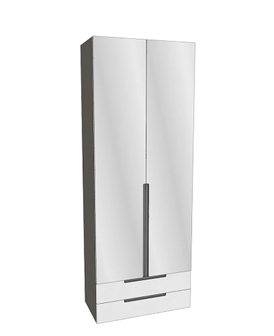 Шкаф 2 дверный с ящиками с зеркалом, фасады в эмали LE211.44Z