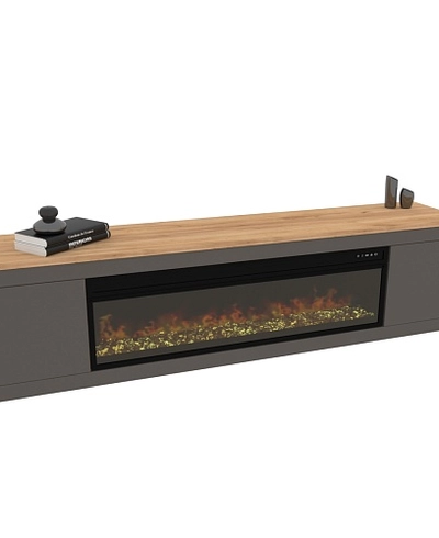 Тумба ТВ напольная с электрокамином L546