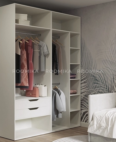 Шкаф 2 дверный, фрезерованные фасады в эмали LE210.60-4