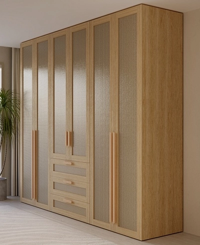 Шкафная группа, фасады натуральный ротанг Лацио 15