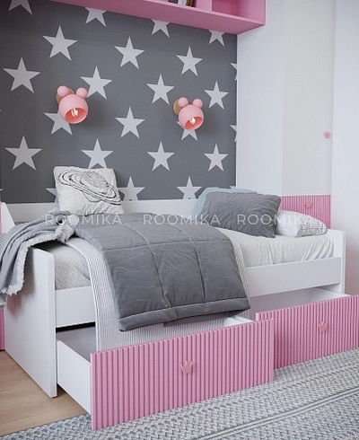 Кровать односпальная с фрезерованными фасадами LE902.160, 80x160